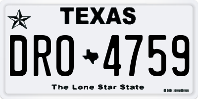 TX license plate DRO4759