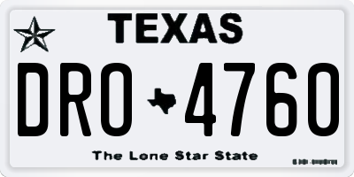 TX license plate DRO4760