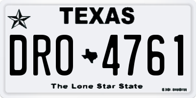 TX license plate DRO4761
