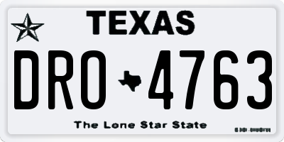 TX license plate DRO4763