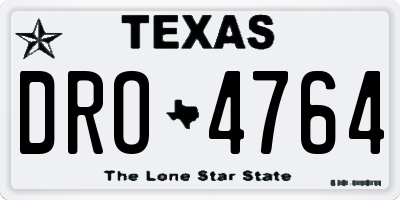 TX license plate DRO4764