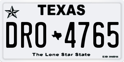 TX license plate DRO4765