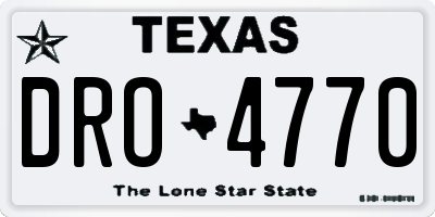 TX license plate DRO4770