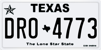 TX license plate DRO4773