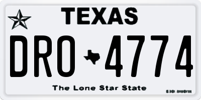 TX license plate DRO4774