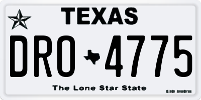 TX license plate DRO4775