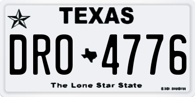 TX license plate DRO4776