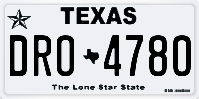 TX license plate DRO4780