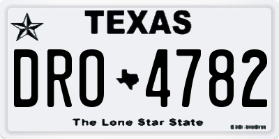TX license plate DRO4782