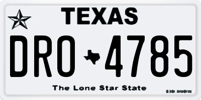 TX license plate DRO4785