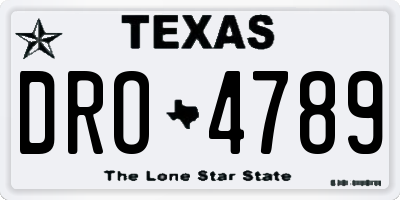 TX license plate DRO4789
