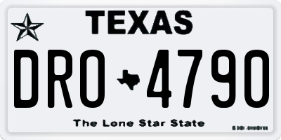 TX license plate DRO4790