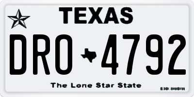 TX license plate DRO4792