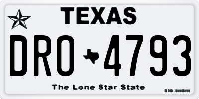 TX license plate DRO4793