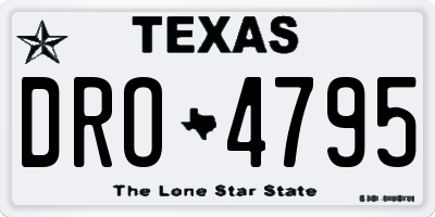TX license plate DRO4795