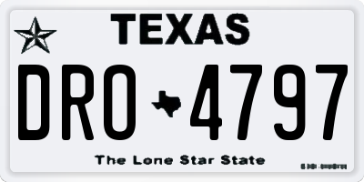 TX license plate DRO4797
