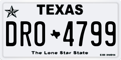 TX license plate DRO4799