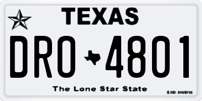 TX license plate DRO4801