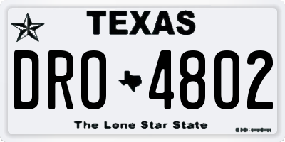 TX license plate DRO4802