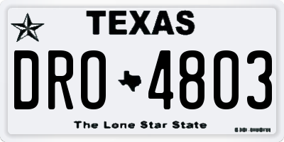 TX license plate DRO4803