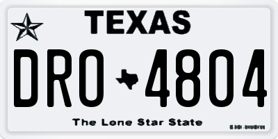 TX license plate DRO4804