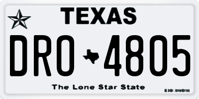 TX license plate DRO4805