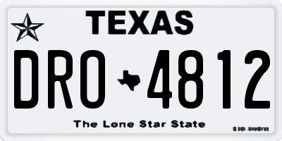 TX license plate DRO4812