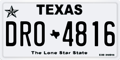 TX license plate DRO4816