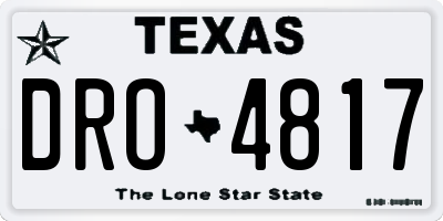 TX license plate DRO4817