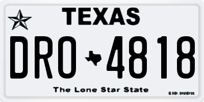TX license plate DRO4818