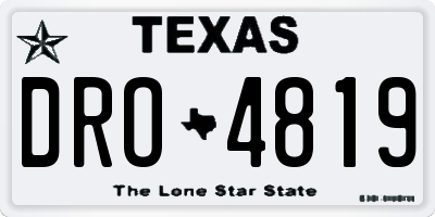 TX license plate DRO4819