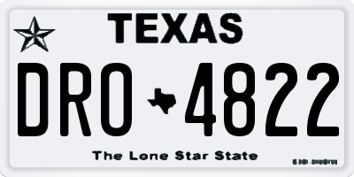TX license plate DRO4822