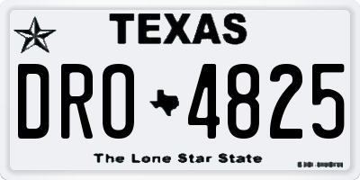 TX license plate DRO4825