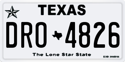 TX license plate DRO4826