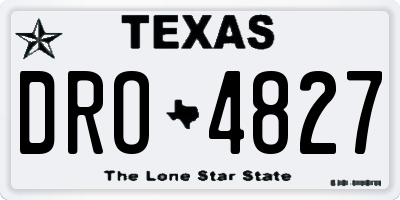 TX license plate DRO4827