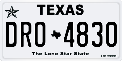 TX license plate DRO4830