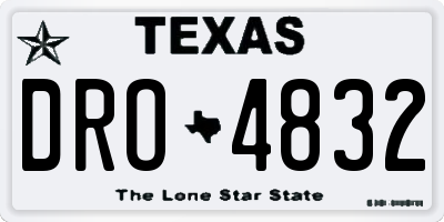 TX license plate DRO4832