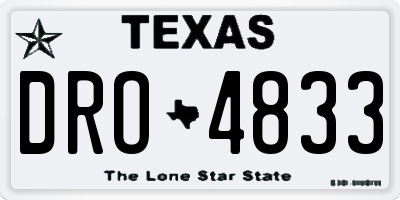 TX license plate DRO4833