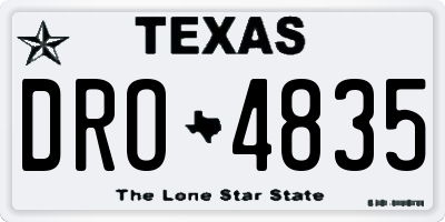 TX license plate DRO4835