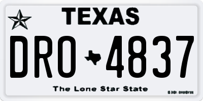 TX license plate DRO4837