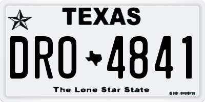 TX license plate DRO4841