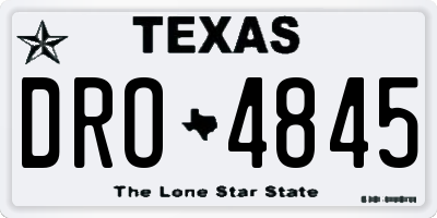 TX license plate DRO4845