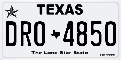TX license plate DRO4850