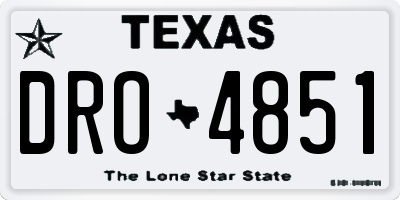 TX license plate DRO4851