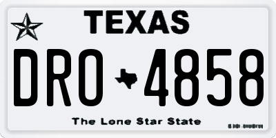 TX license plate DRO4858
