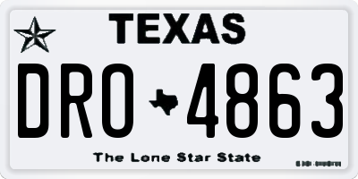 TX license plate DRO4863