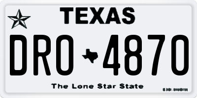 TX license plate DRO4870
