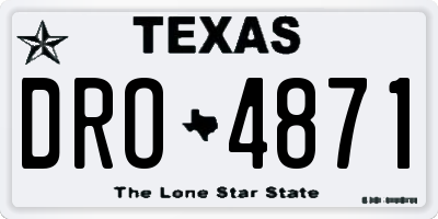 TX license plate DRO4871