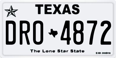 TX license plate DRO4872