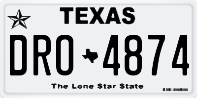 TX license plate DRO4874